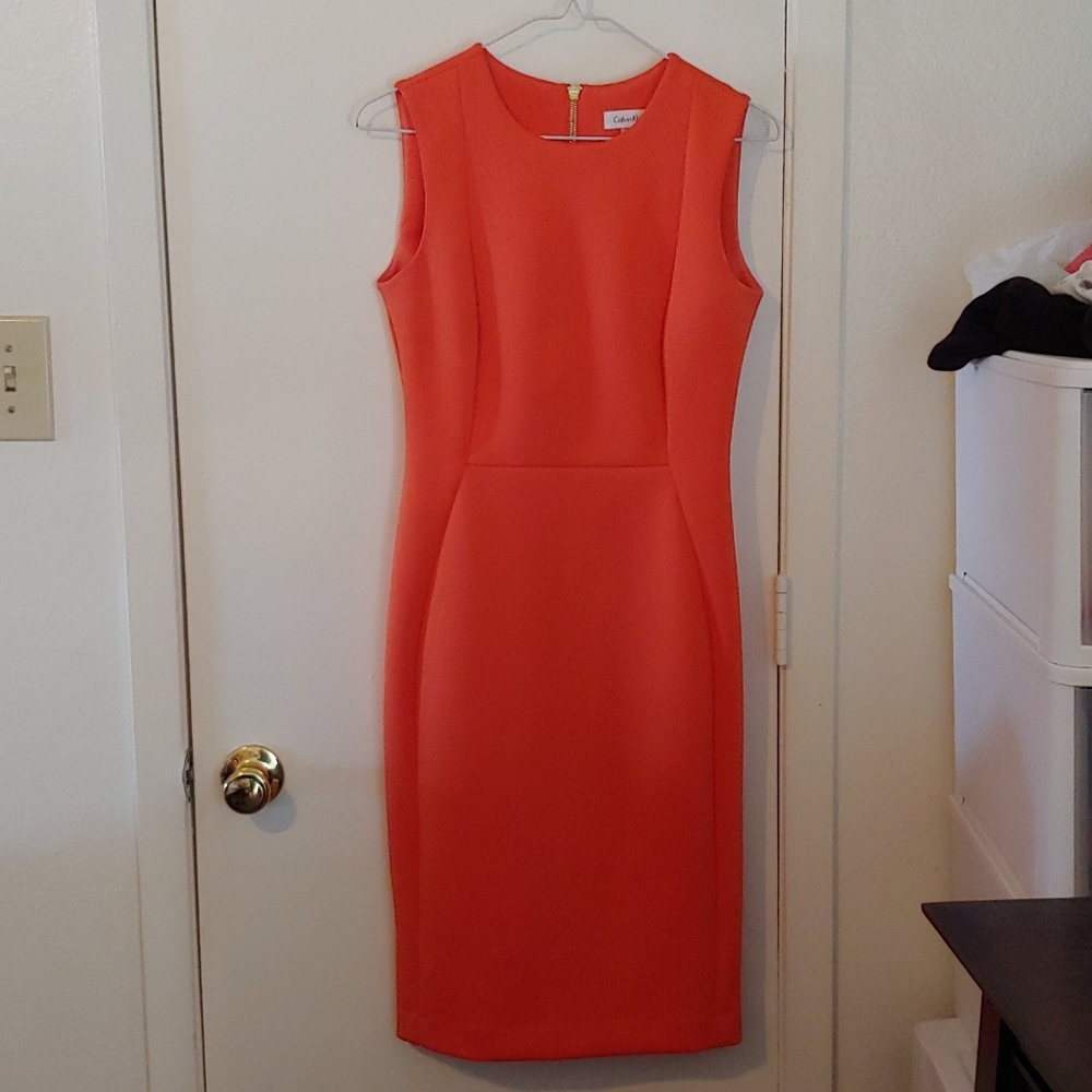 NWOT Calvin Klein Orange Dress Size 4